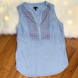 Talbots sleeveless shirt size small light blue